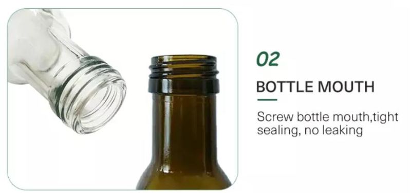 Decorative Transparent 375ml 500ml 750ml Olive Oil Glass Bottle