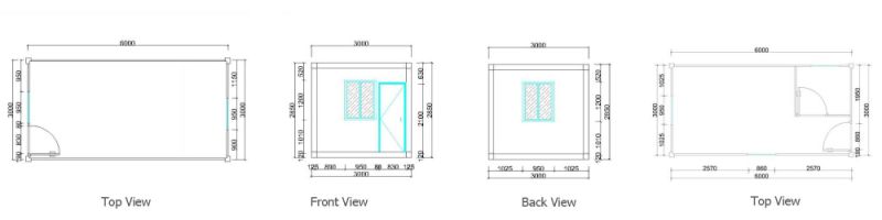 Fabricated Flatpack Home ISO Frames Portable Glass Container Office Prefabr