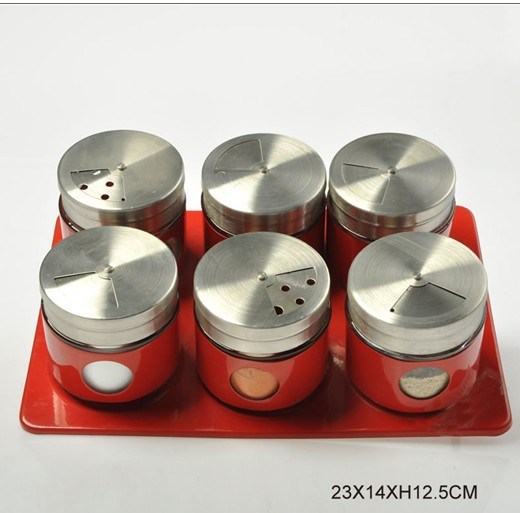 Factory Made Glass Spice Bottles with The Colorful Stainless Cover