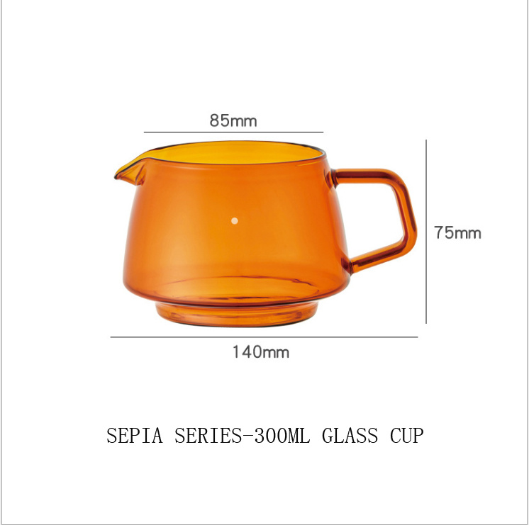 Janpan Kint Sepia Series High Borosilicate Glass Cup for Coffee