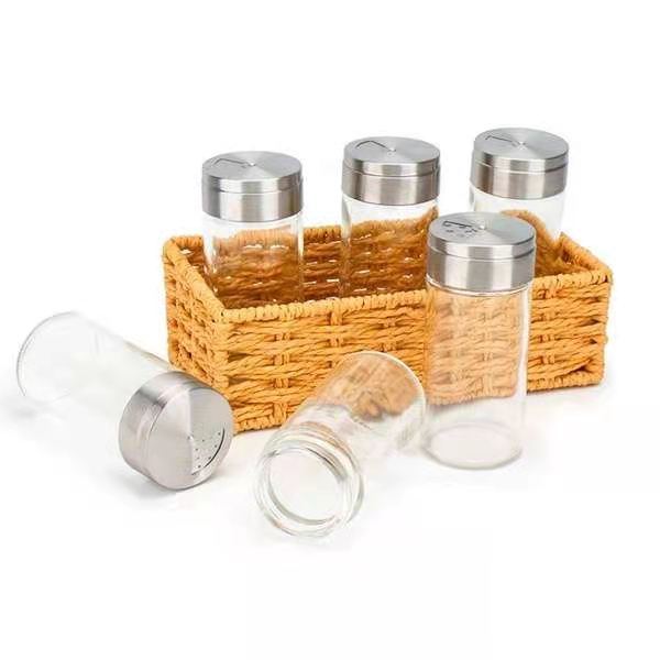 4oz 120ml Airtight Salt Pepper Herb Packaging Square Spice Glass Jars and Bottle