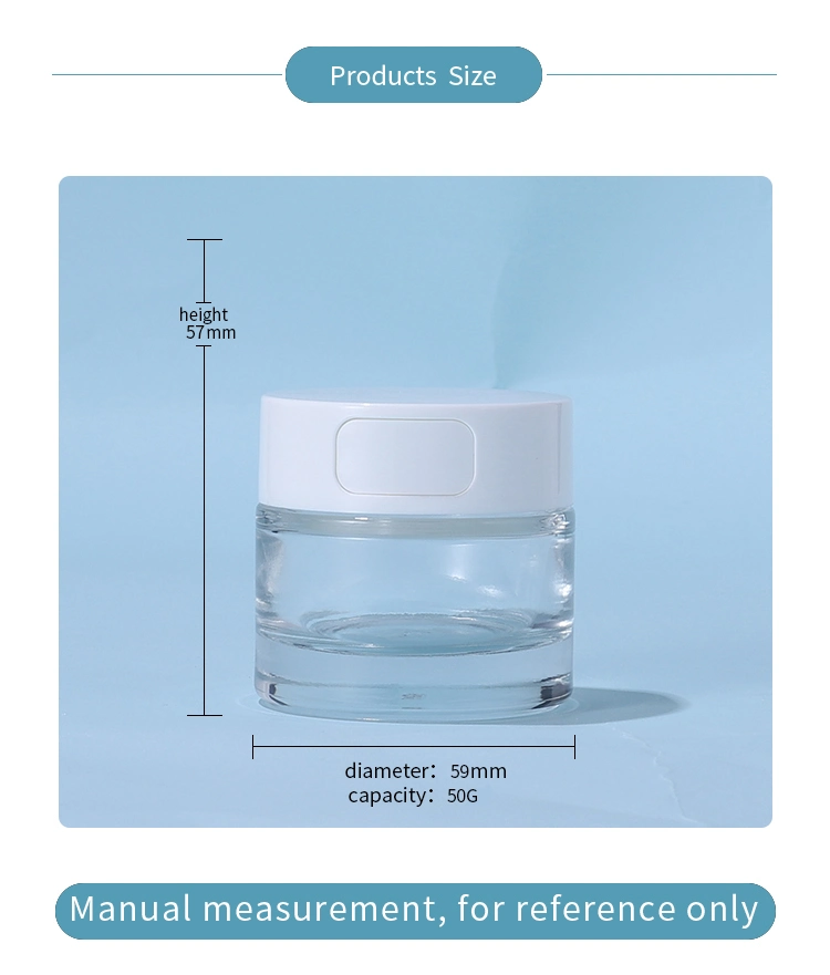 50g Cosmetic Packaging Clear Glass Jar Facial Cream Glass Jar