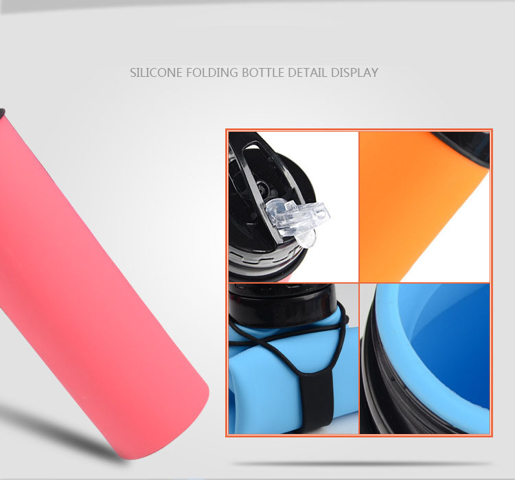 BPA Free Outdoor Silicone Sport Water Bottle Foldable Water Bottle