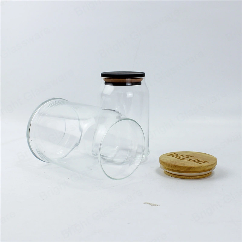 Clear Glass Food Storage Jars Containers with Airtight Bamboo Lid