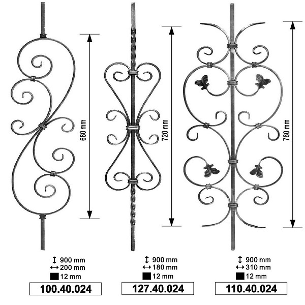 Decorative Ornamental Forged Wrought Iron Leaves and Flowers
