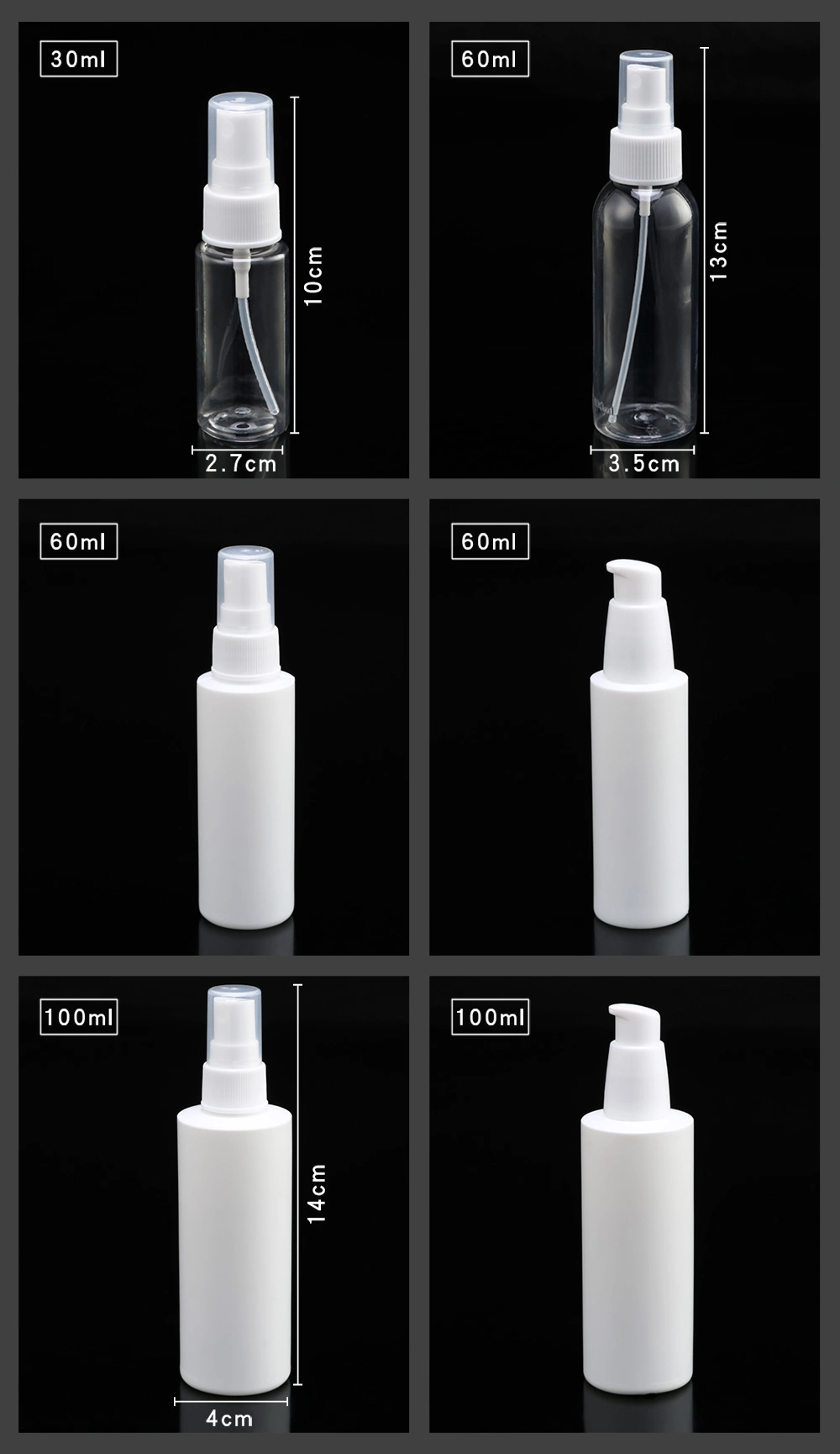 Mini Plastic Spray Bottles 30ml 50ml 100ml Spray Bottles 500ml Mist Spray Bottles