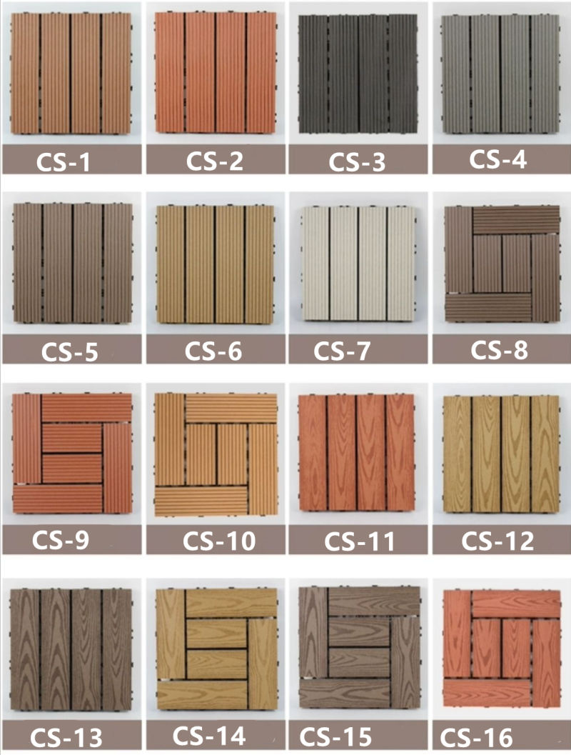 Wholesale DIY Composite Decking WPC Interlocking Flooring Tiles for Indoor Outdoor Garden