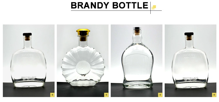 Fábrica de China productos OEM Brandy botellas de vidrio con tapa