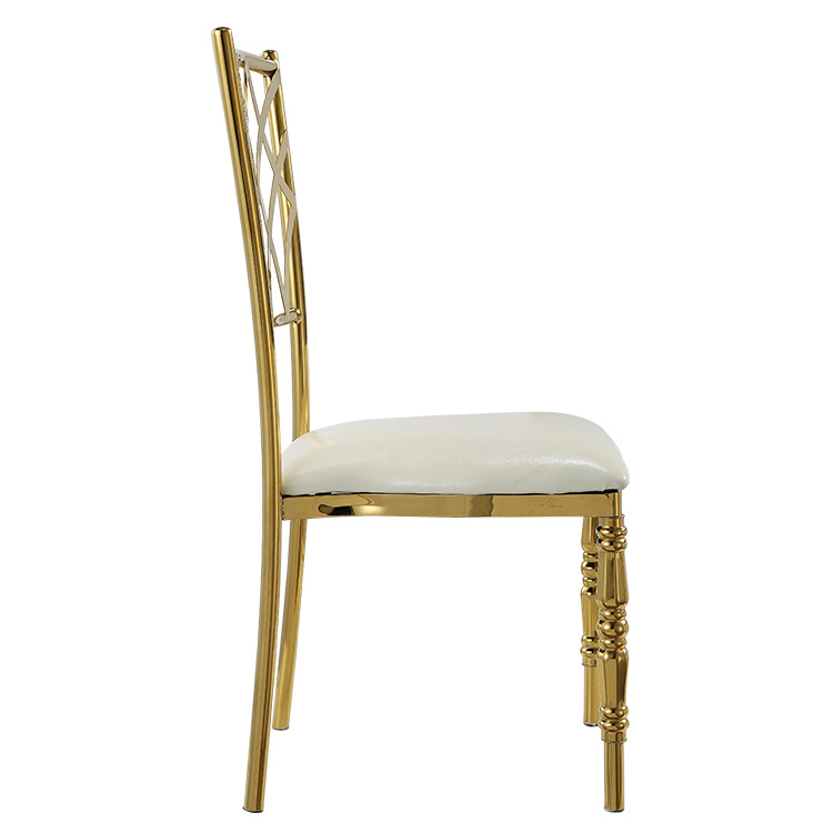 New Design White PU Chairs Stainless Steel Chairs Dinner Chairs