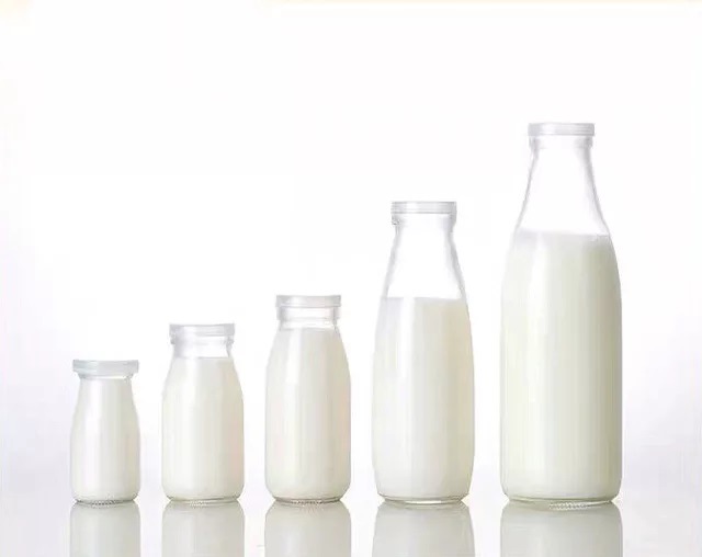 100ml 200ml 250ml 500ml Glass Milk Bottle with Plastic Lid