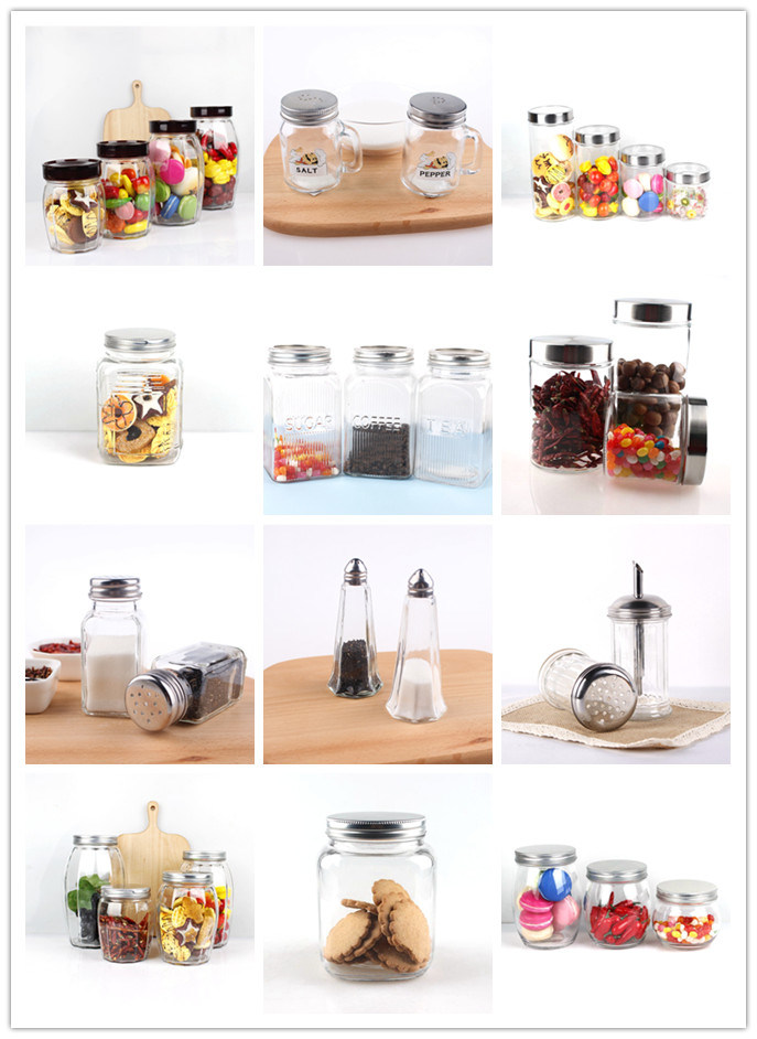 450ml 16oz Glass Mason Jar with Metal Lid and Plastic Lid