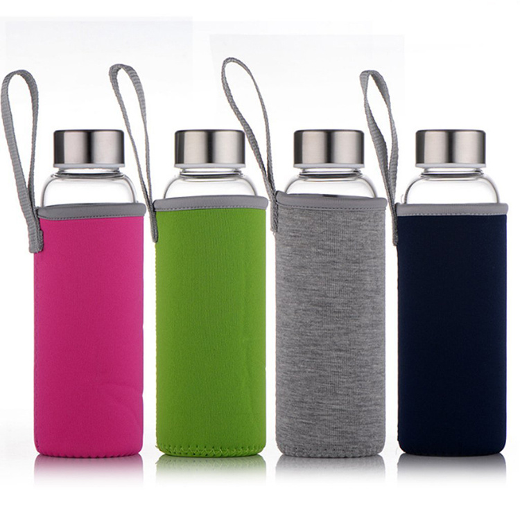 Stainless Lid Clear Glass Drinking Bottle Glass Bottles for Drinks