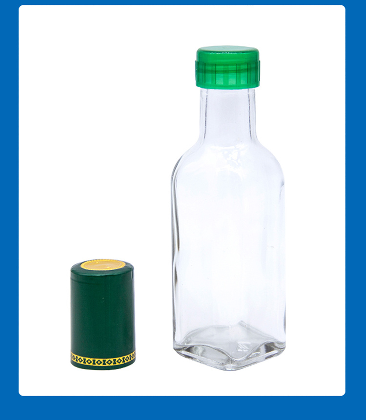 Clear Square Olive Oil Glass Bottles with Lids