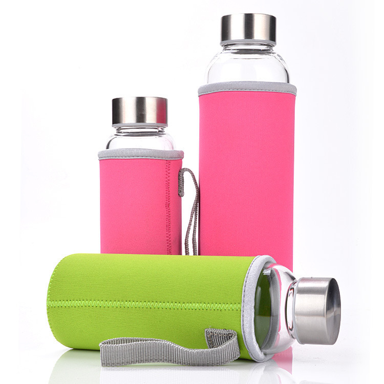 Glass Water Bottle Virtually Unbreakable with Thick Sides or Customize Bottle