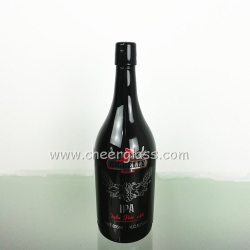 Wholesale Black Glass Liquor Bottles with Baking Design