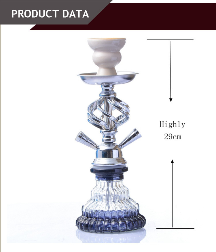 Glass Water Pipe Double Pipe Water Bottle for Shisha