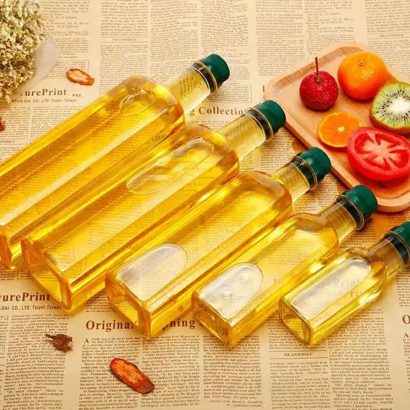Square Glass Bottle Olive Oil Glass Bottle Vinegar Glass Bottle with Lid