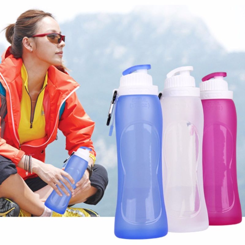 Portable Folding Bottle & Water Bottle with Clip for Backpack, Foldable Water Bottle