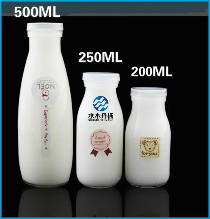 100ml Fancy Milk Glass Bottle Pudding Glass Bottle with Metal Lid