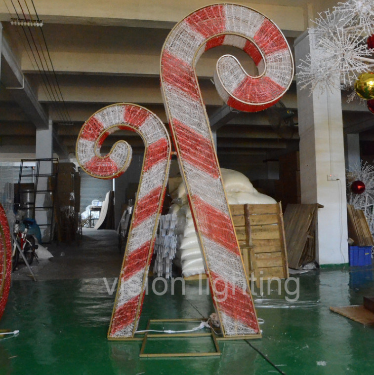 Outdoor 3D Christmas Decorative Candy Cane Lights