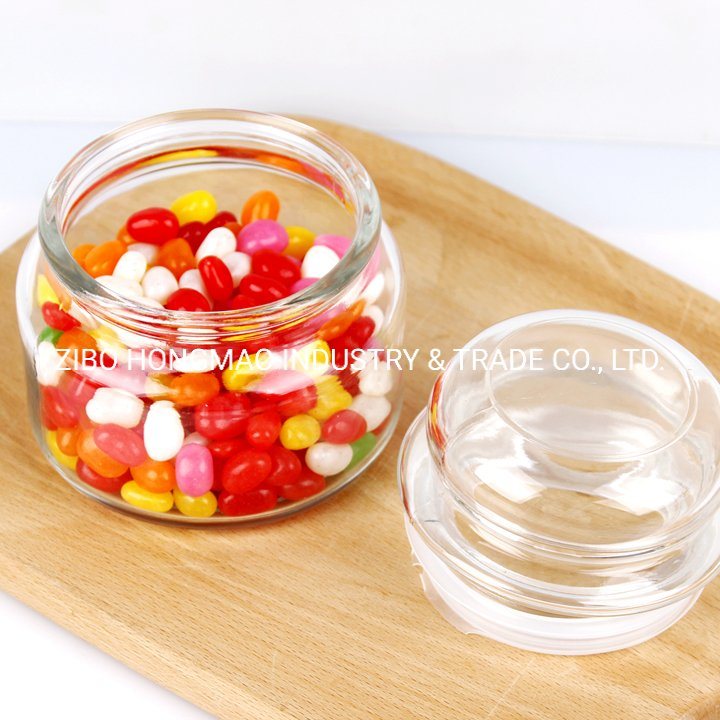 Small Custom Clear Glass Jar with Lid for Food Packaging