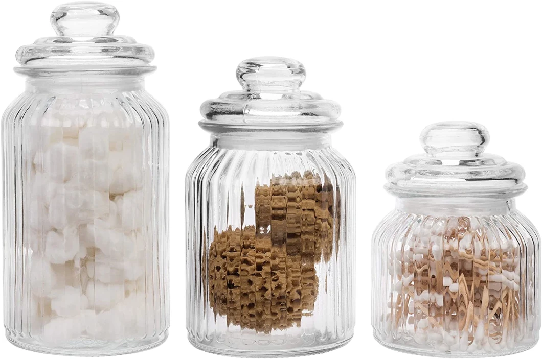 Glass Jars Storage Canisters with Airtight Lids for Kichenware