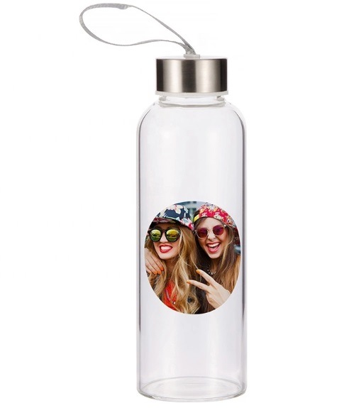 Promotion 14.3oz Partial Coated Glass Water Bottle for Sublimation