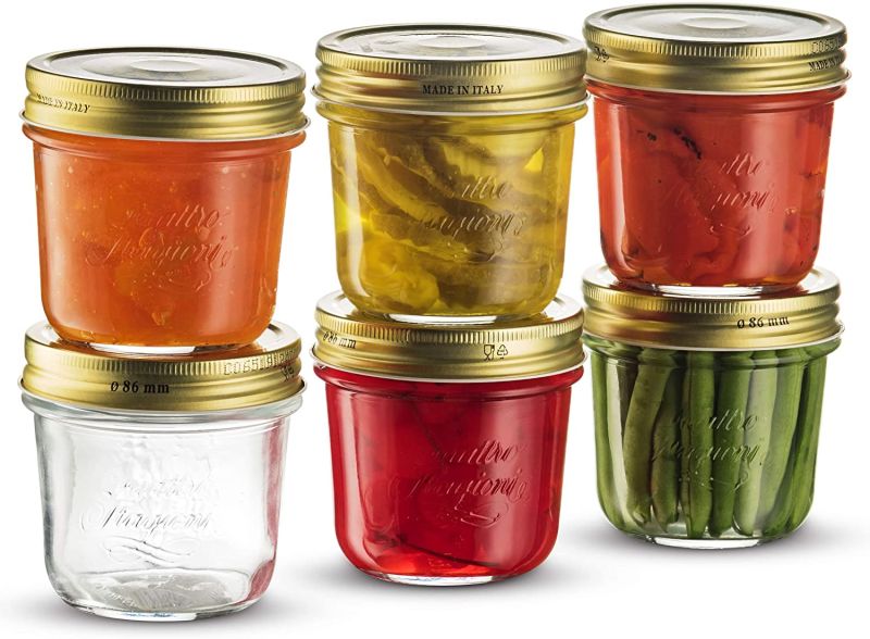 Hot Sell Wide Mouth Mason Jars 6oz Glass Jars with Metal Airtight Lid