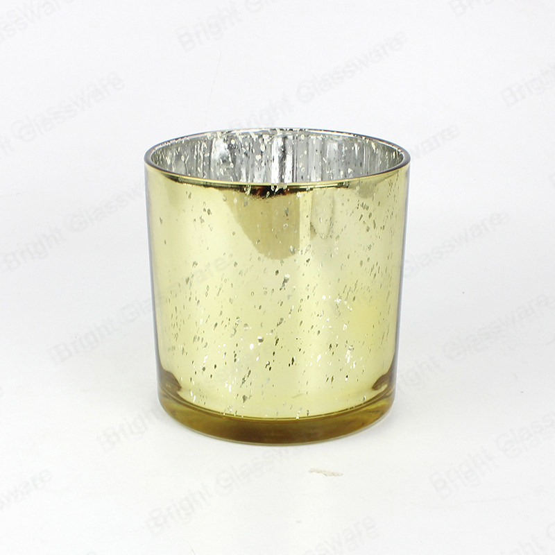 New Luxury Large Crackle Gold Glass Candle Jars for Wedding