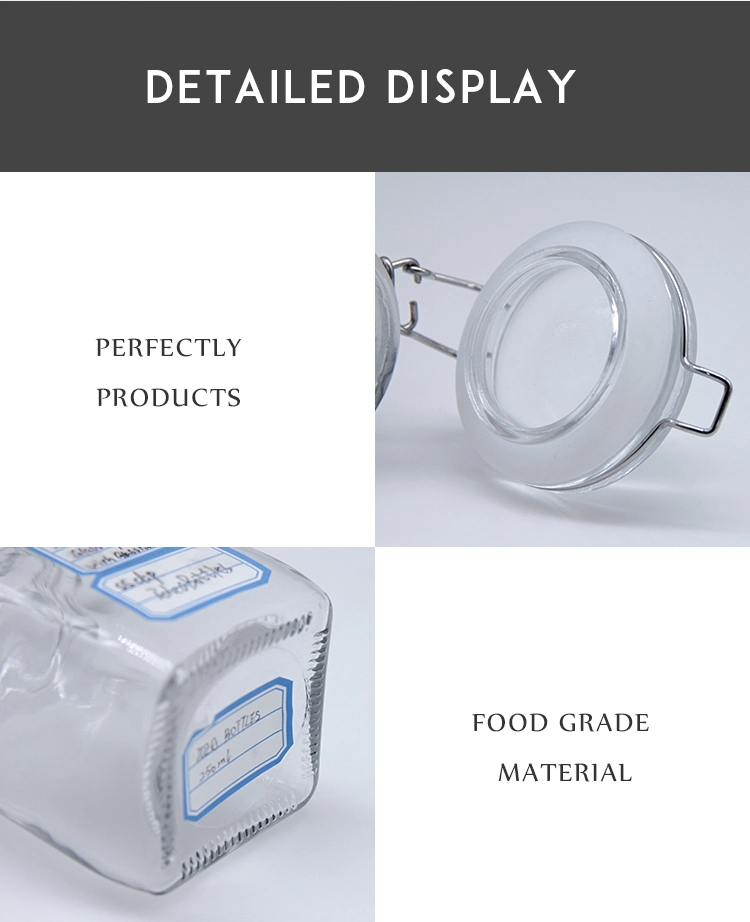 300ml 500ml Food Safe Glass Jar with Clip Lid /Airtight Storage Jar
