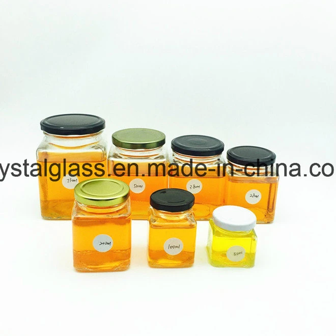 Mini 1oz Glass Jars 30ml 50ml Glass Jar Honey Jars Glass Hexagon Jam Jar with Lids