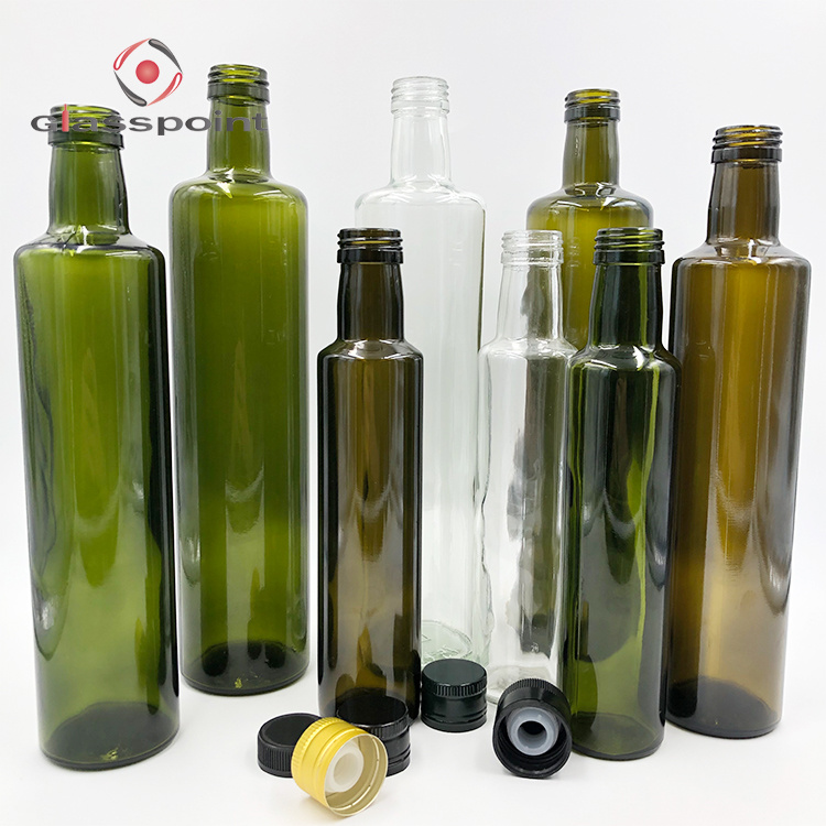 250ml 500ml 750ml Olive Oil Glass Bottles with Aluminum Cap and Pourer