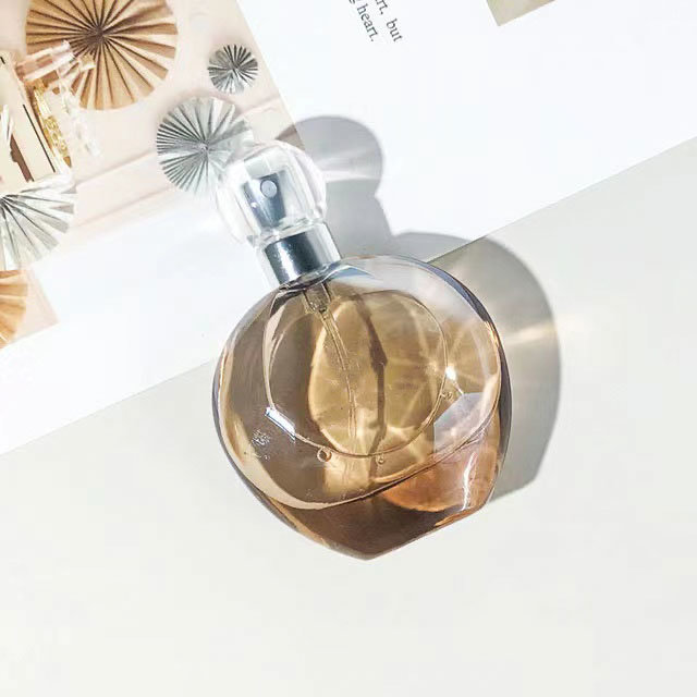 Round Bottles 50ml Empty Glass Perfume Bottles Spray with Clear Metal Lid