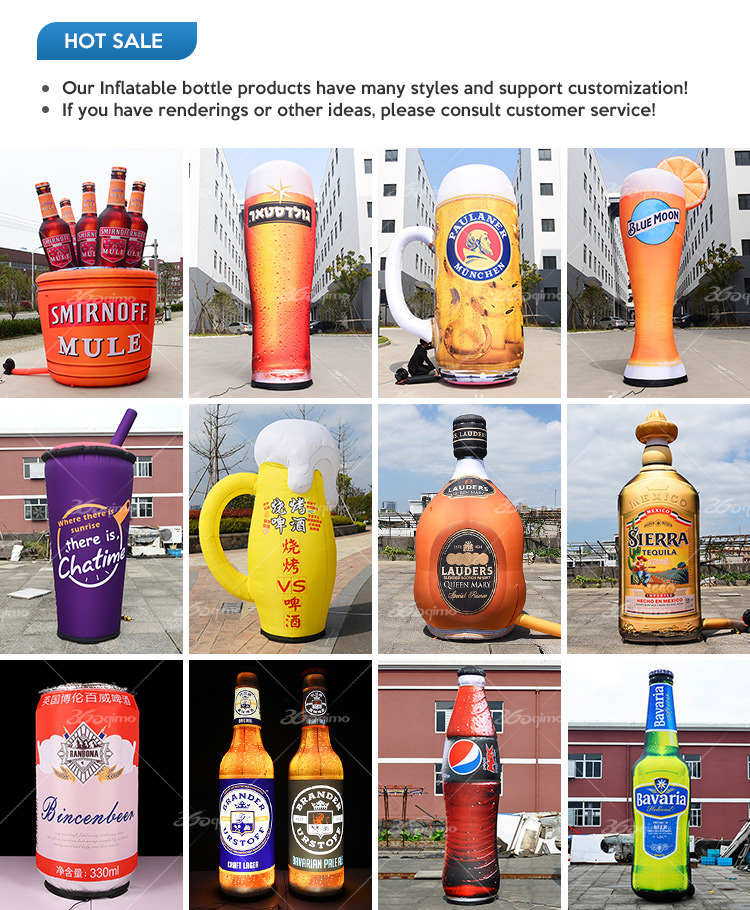 Giant Inflatable Beer Bottle for Sale Customized Inflatable Wine Bottle