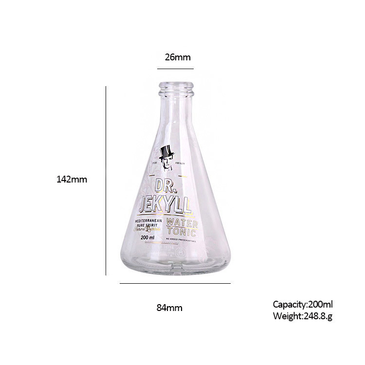 200ml Glass Bottle Wide Base with Custom Made Decal Brand Logo