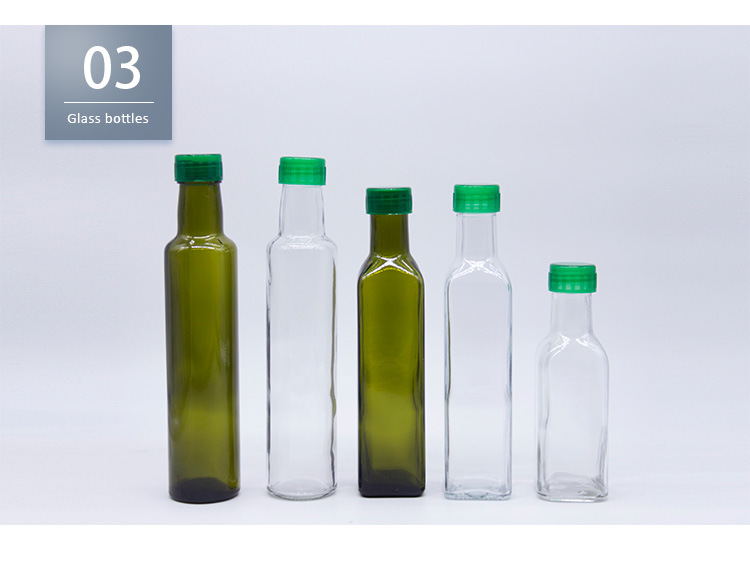 80ml Transparent Color Bottles for Olive Oil Glass Bottle