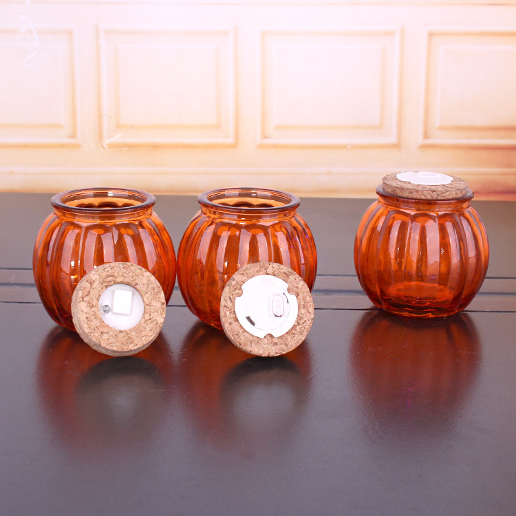 210ml Pumpkin Shape Glass Candle Jar Candle Holder