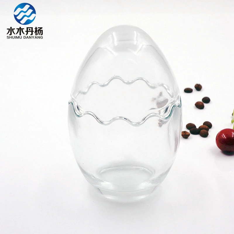 Egg Shaped Milk Glass Bottle Fancy Pudding Bottle for Sale