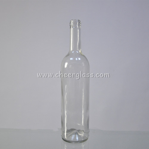 High Quality Hot Selling 750ml Wine Bottle Flint Color Glass Bordeaux Bottle