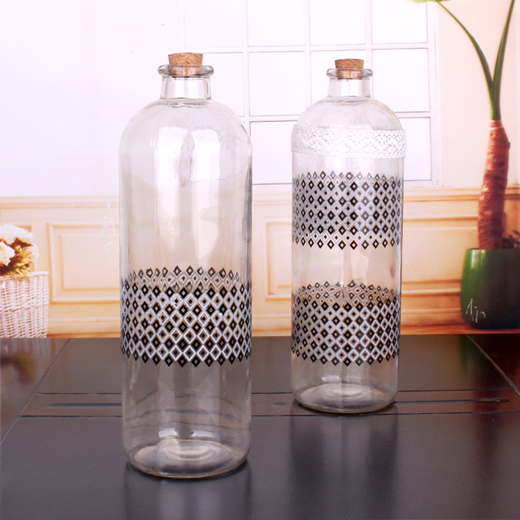 1000ml Glass Juice Bottle with Cork