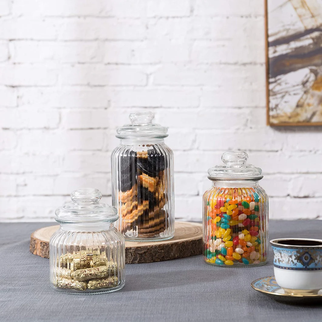 Glass Jars Storage Canisters with Airtight Lids for Kichenware