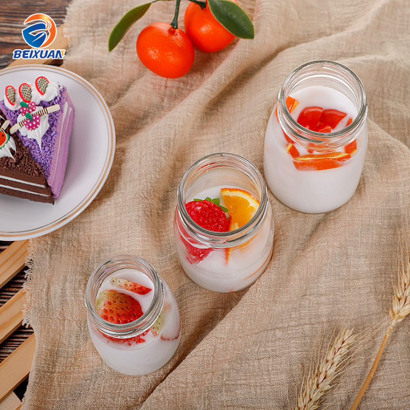 Pudding Bottle Jelly Yogurt Glass Bottle with Tinplate Lid