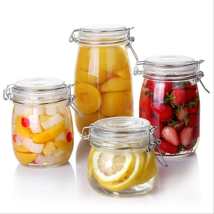 Wholesale Glass Containers Clear Airtight Seal Glass Food Storage Jar