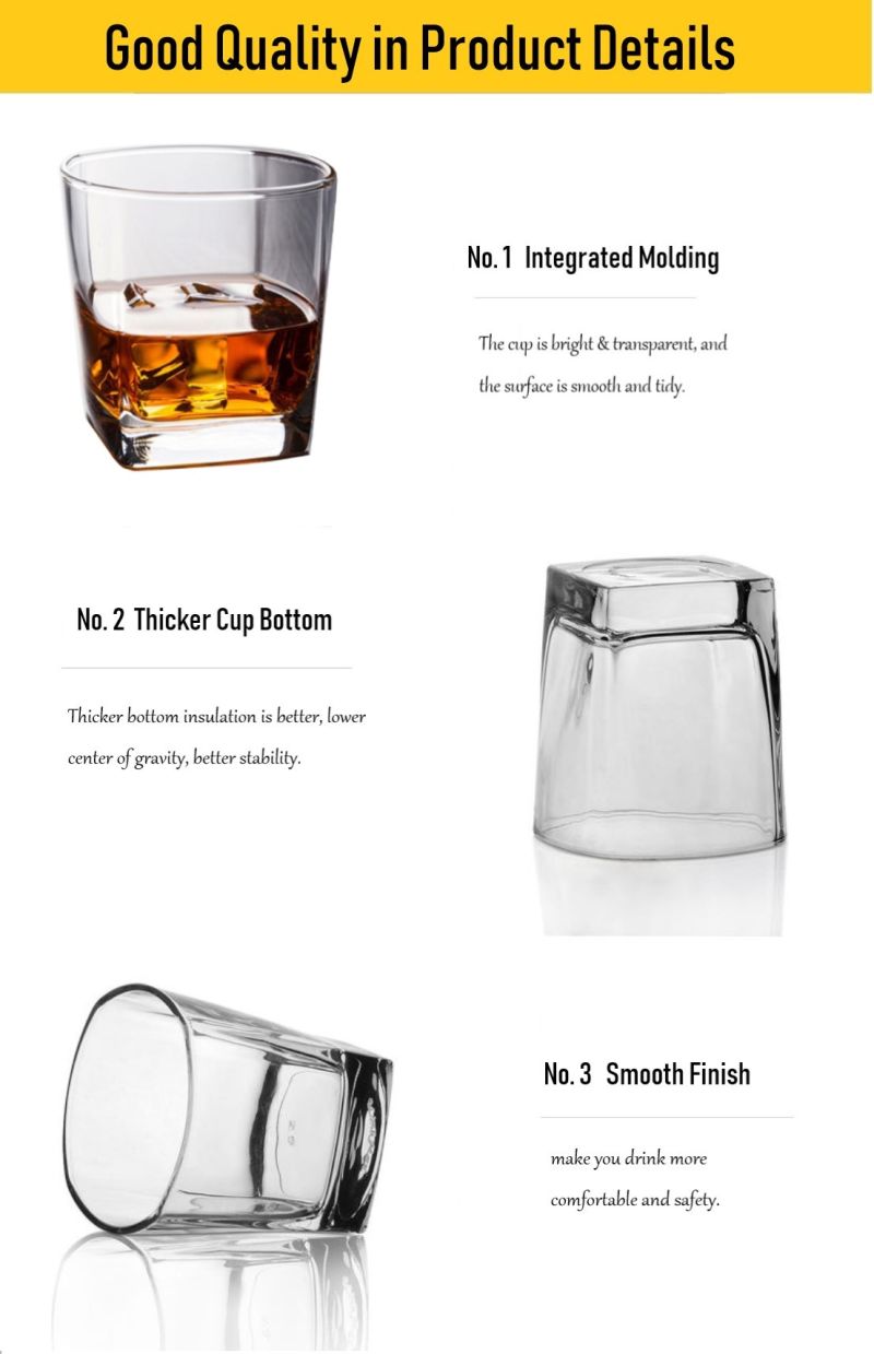 6.5oz Square Shot Glass Whisky Glass Cup for Drinking