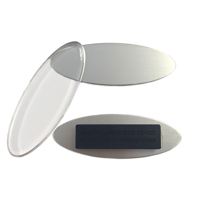 Blank Plastic Cover Magnetic Name Tag Badge with Magnet Backing