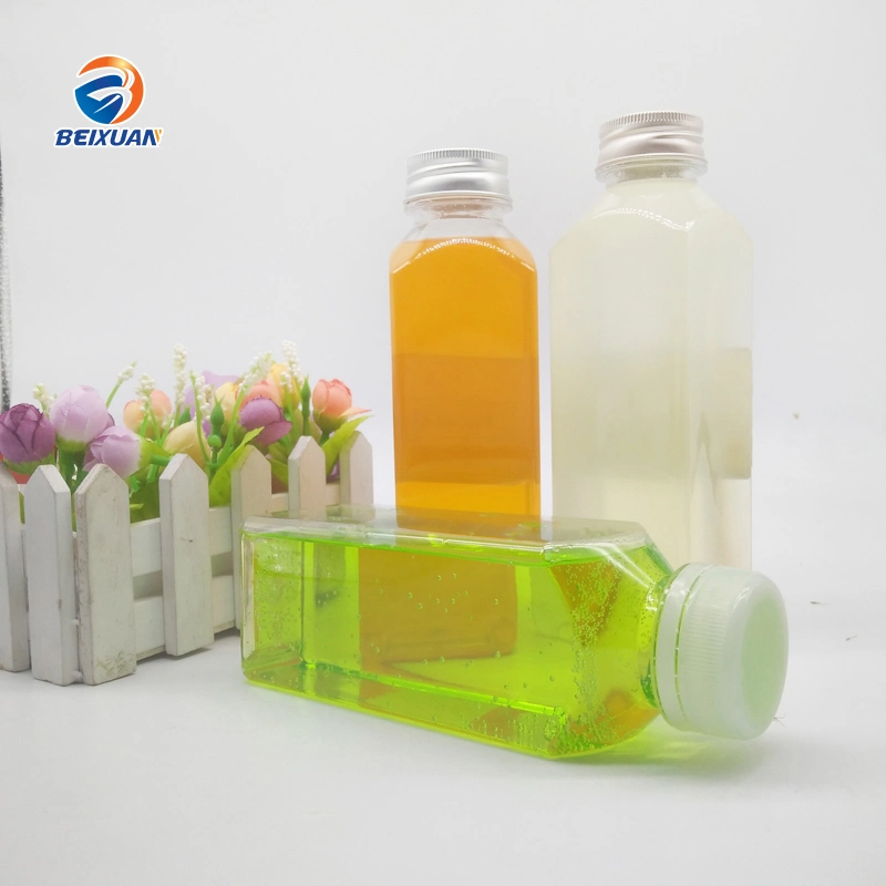 Hot Sale 350ml Drinking Juice Beverage Empty Square Plastic Bottles