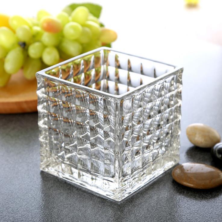 Square Shaped Glass Jars for Plants Home Decor Glass Vase