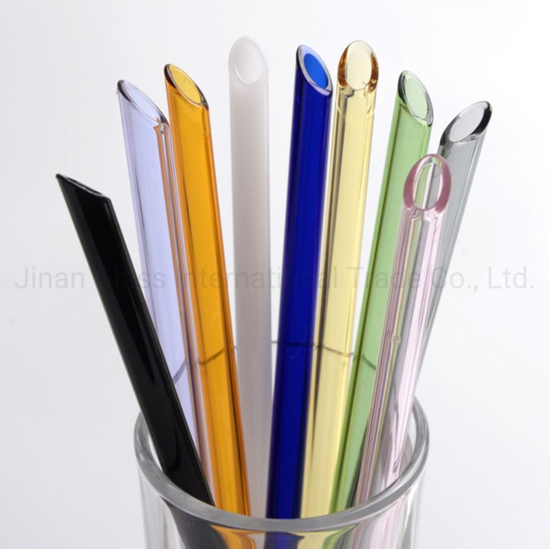 Glass Tumber with Bamboo Lid and Straw Glass Drinking Straw