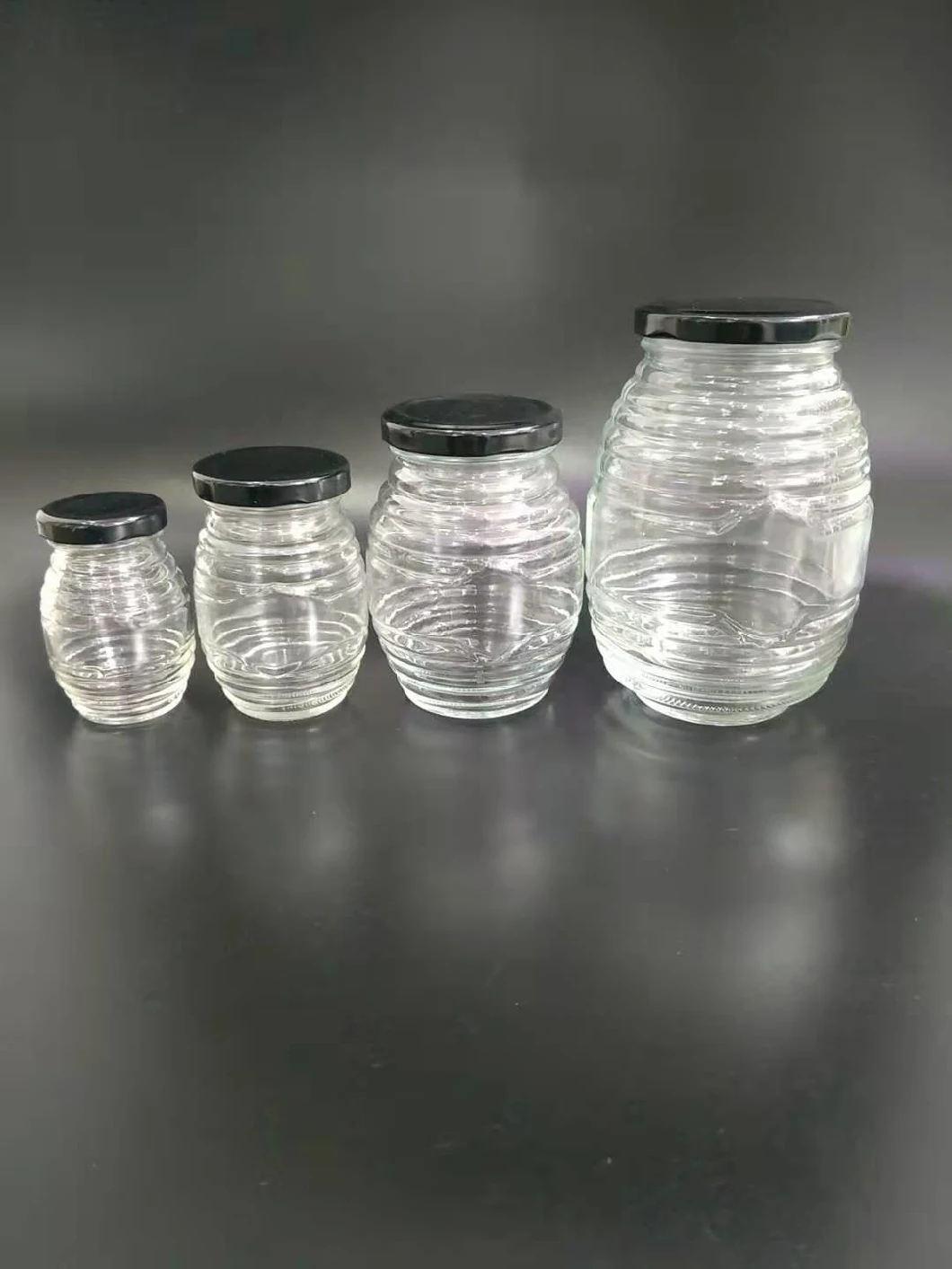 Wholesale Seal Design Small Clear Empty Glass Honey Jar