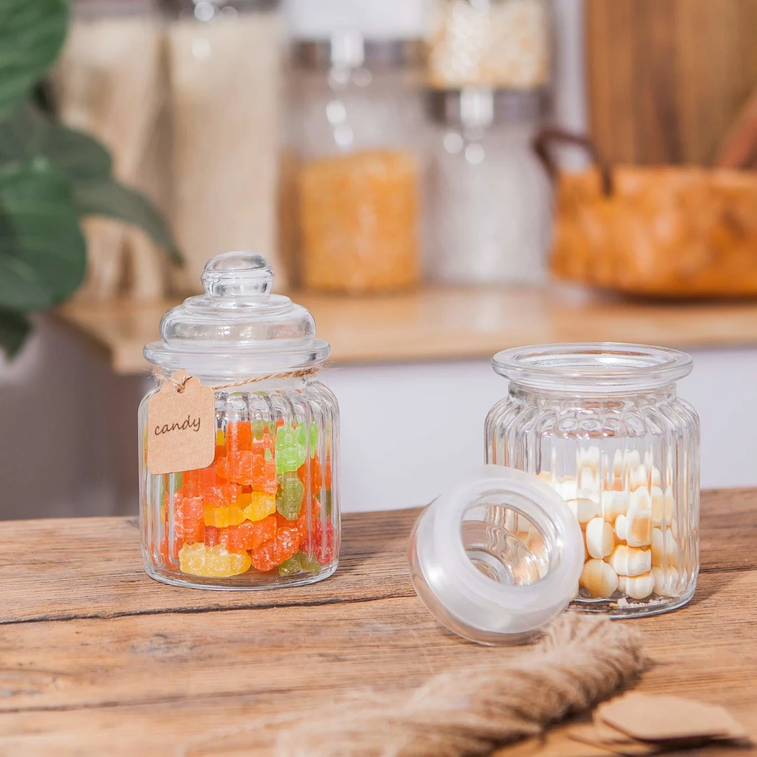 Glass Pudding Jars with Clear Preserving Seal, Glass Kitchen Storage Canister Mason Jars